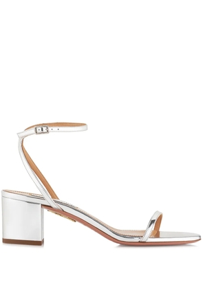 Aquazzura Olie 50mm metallic leather sandals - Silver