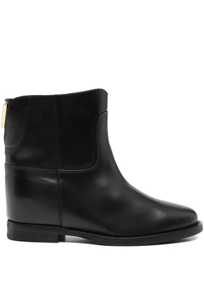 Via Roma 15 gold-detail leather boots - Black
