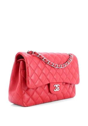 CHANEL Pre-Owned Classic Double Flap Bag Quilted Lambskin Jumbo shoulder bag - Red