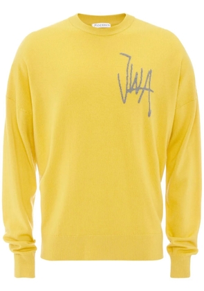 JW Anderson logo-intarsia merino-wool jumper - Yellow