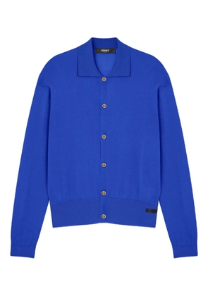 Versace buttoned collared cardigan - Blue