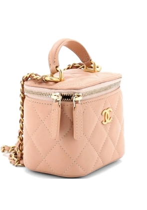 CHANEL Pre-Owned Classic Top Handle Vanity Case with Chain Quilted Lambskin Mini crossbody bag - Neutrals
