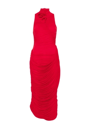 Magda Butrym high-neck draped midi dress - Red