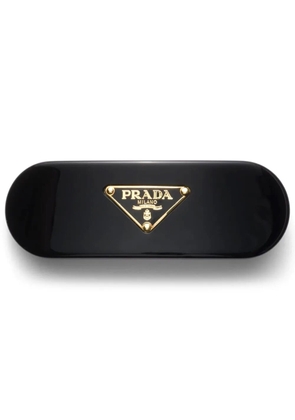 Prada triangle-logo hair clip - Black