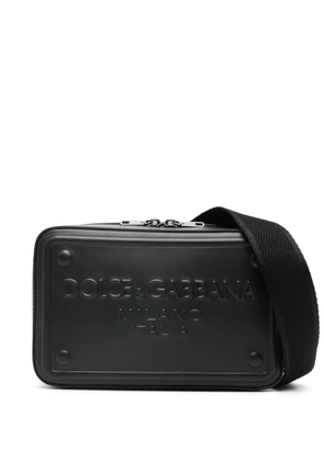 Dolce & Gabbana raised-logo shoulder bag - Black