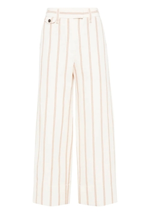 Brunello Cucinelli striped wide-leg trousers - Neutrals