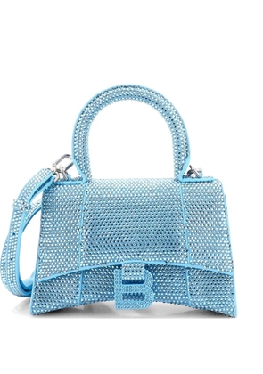 Balenciaga Pre-Owned Hourglass Top Handle Bag Suede with Crystals XS crossbody bag - Blue