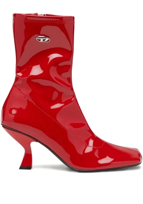 Diesel 75mm Amber logo-plaque ankle boots - Red