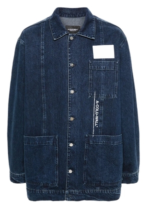 A-COLD-WALL* logo-print denim jacket - Blue