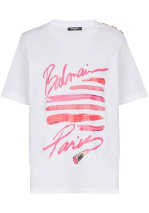 Balmain Lipstick-print T-shirt - White