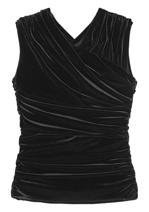 GANNI ruched-detailing top - Black