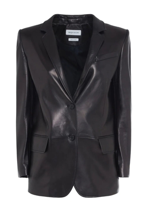 Alexander McQueen single-breasted leather blazer - Black