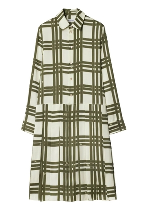 Burberry ribbon-check silk dress - White