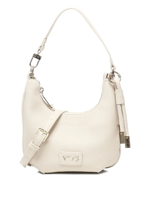 V°73 curved zipped shoulder bag - White
