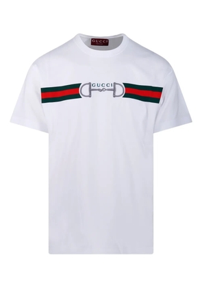 Gucci stripe horsebit-detail T-shirt - White