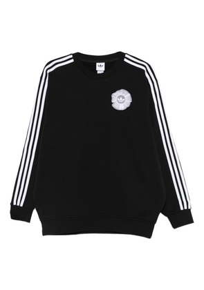 adidas stripe-detail appliqué sweatshirt - Black