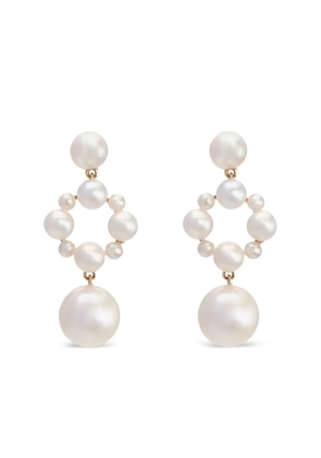 Sophie Bille Brahe 14K yellow gold Nebula pearl earrings - White