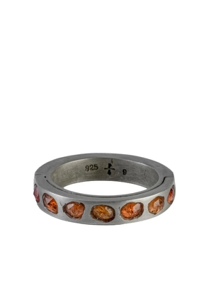 Parts of Four sterling silver Sistema sapphire ring