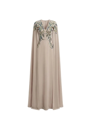 Saiid Kobeisy embellished-front cape dress - Neutrals