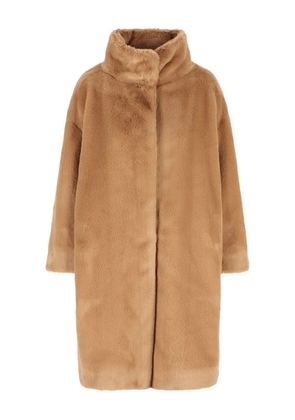 Herno high-neck faux-fur coat - Brown