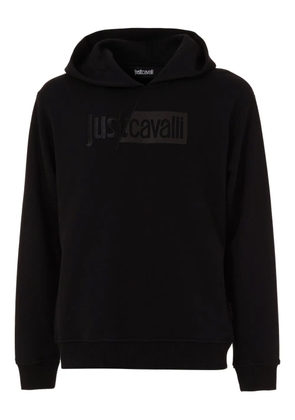 Just Cavalli logo-plaque hoodie - Black