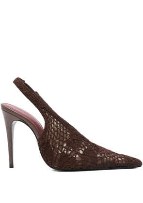 Magda Butrym 100mm slingback knitted pumps - Brown