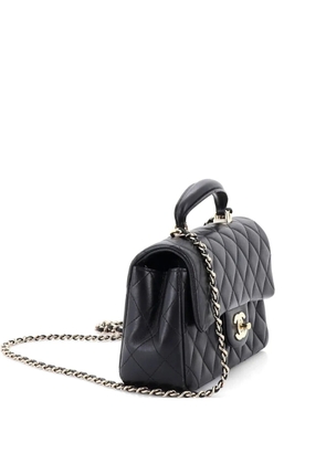 CHANEL Pre-Owned Classic Single Flap Top Handle Bag Quilted Lambskin Mini shoulder bag - Black