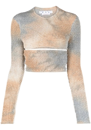 Off-White Double tie-dye cut-out top - Blue