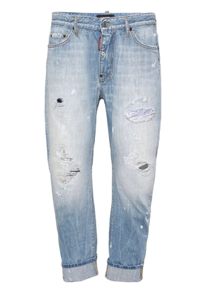 DSQUARED2 distressed-effect straight-leg jeans - Blue