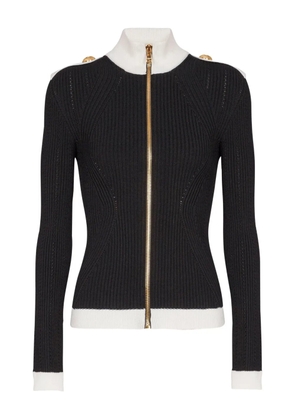 Balmain ribbed-knit cardigan - Black