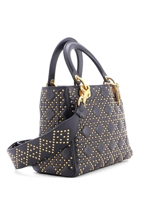 Christian Dior Pre-Owned Supple Lady Dior Bag Cannage Studded Lambskin Medium satchel - Black