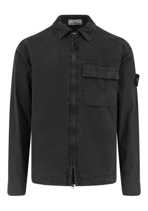 Stone Island flap-pocket logo-patch shirt - Grey