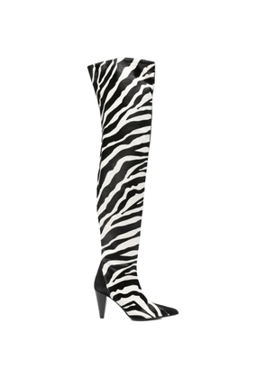 KHAITE zebra-print boots - White