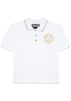 Versace Jeans Couture embroidered-logo polo top - White