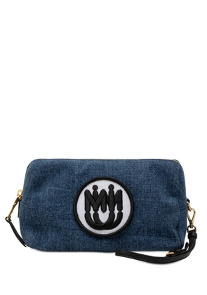 Miu Miu Pre-Owned 2010-2025 Denim Embroidered Logo Wristlet pouch - Blue