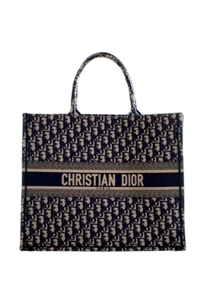 Christian Dior Pre-Owned 2019 Large Oblique Embroidered Canvas Book tote bag - Blue