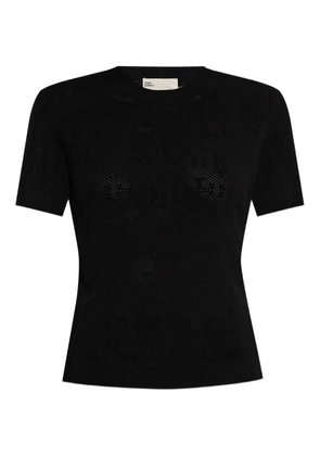 Tory Burch perforated-knit top - Black
