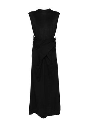 Jil Sander wrap-effect wool dress - Black