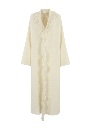Liviana Conti long-slevees fringed coat - Neutrals
