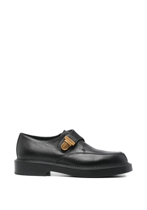 Emporio Armani buckle leather monk shoes - Black
