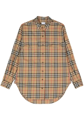 Burberry Vintage Check-pattern cotton shirt - Brown