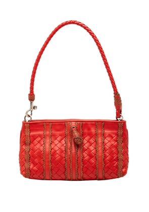 Bottega Veneta Pre-Owned 2007-2011 Leather Intrecciato Stripe shoulder bag - Red