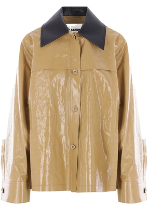 Jil Sander coated linen jacket - Brown