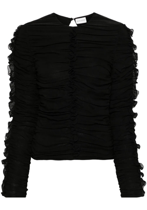 Magda Butrym ruched silk-blend top - Black