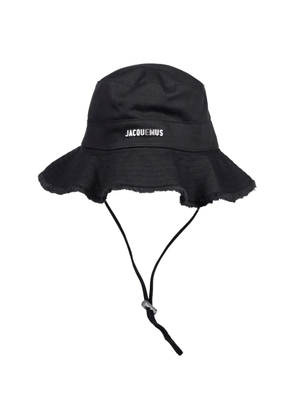Jacquemus Artichaut frayed trim hat - Black