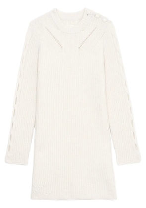 Zadig&Voltaire Alky knitted mini dress - White