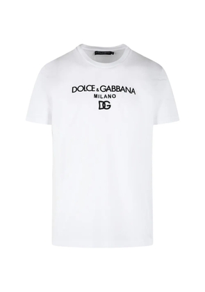 Dolce & Gabbana ribbed logo-embroidery T-shirt - White