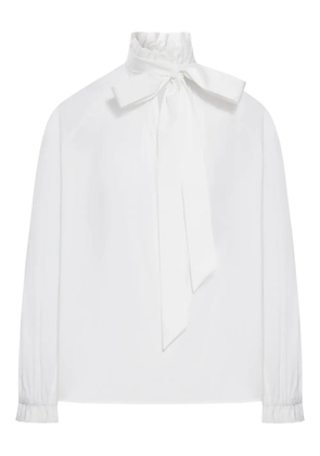 La DoubleJ tie-neck cotton blouse - White