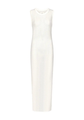 LouLou de Saison Icaria semi-sheer ribbed knitted maxi dress - White