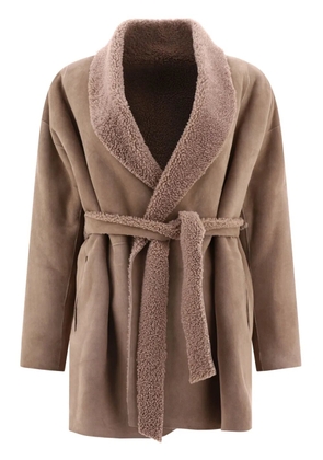 Salvatore Santoro leather shearling jacket - Neutrals